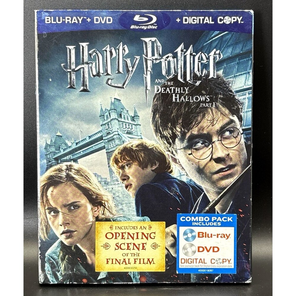 Harry Potter Deathly Hallows Part 1 Blu-ray DVD Combo Pack 2 Disc w Slipcover